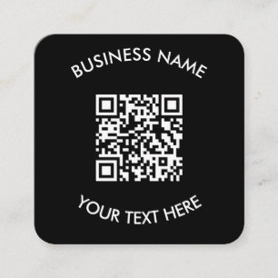Add your own QR Code text Scan Minimal Simple Squ Square Business Card