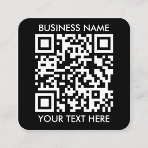 Add your own QR Code text Scan Minimal Simple Square Business Card