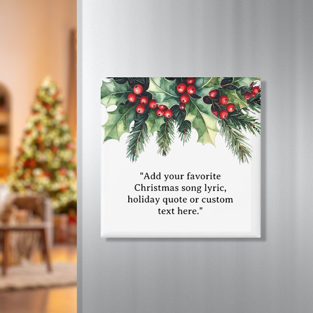 Add Your Own Quote Christmas Botanical Floral Magnet (Creator Uploaded)