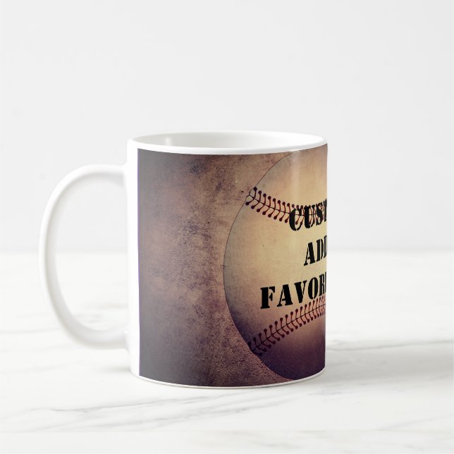add your own quote custom mug baseball design (Left)