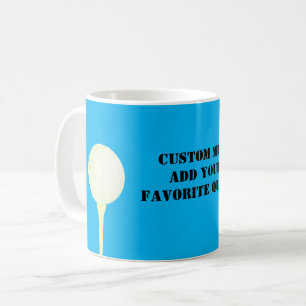 add your own quote custom text golf ball design coffee mug
