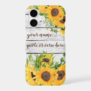 Add Your Own Quote, Name, Verse Rustic Sunflowers