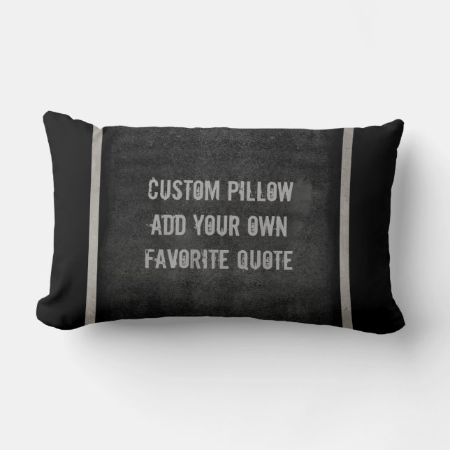 add your own quote pillow for custom decor in grey (Front)