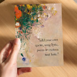 Add Your own Quote Vintage Floral Postcard<br><div class="desc">Crete your own custom quote postcard featuring your favourite inspirational saying,  song lyric,  poem or custom text in elegant minimalist typography on a vintage floral painting background.</div>