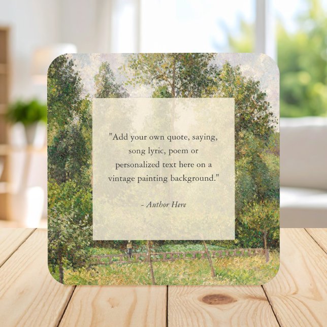 Add Your Own Quote Vintage Landscape Painting Coaster (Creator Uploaded)
