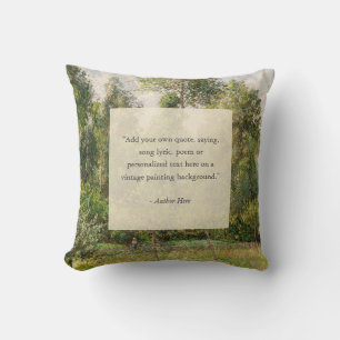 Add Your Own Quote Vintage Landscape Painting Cushion