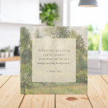 Add Your Own Quote Vintage Landscape Painting Stone Coaster<br><div class="desc">Create your own custom quote stone coaster in a cottagecore aesthetic style featuring your text on a vintage landscape painting background.</div>
