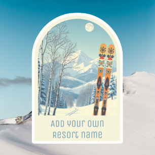 Add your own Resort name ski holiday souvenir