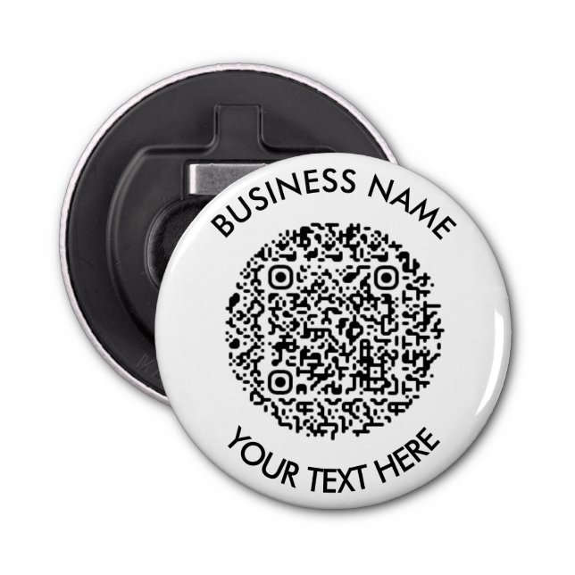 Add your own round QR Code Scan Minimal Simple Bottle Opener (Front)