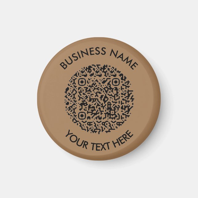 Add your own round QR Code Scan Minimal Simple  Magnet (Front)