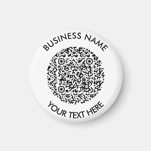Add your own round QR Code Scan Minimal Simple Magnet