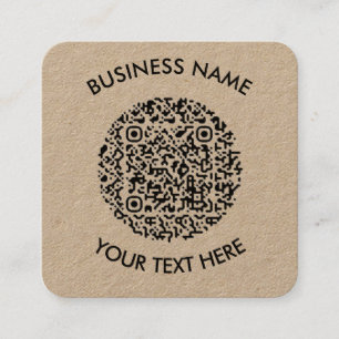 Add your own round QR Code Scan Minimal Simple Squ Square Business Card
