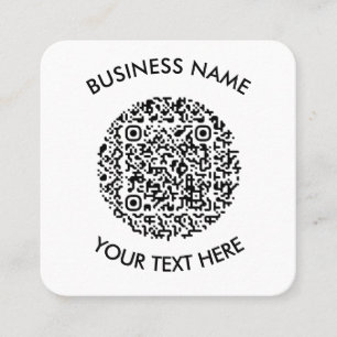 Add your own round QR Code Scan Minimal Simple Square Business Card