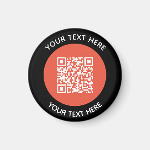 Add your own round QR Code text Scan Minimal  Magnet