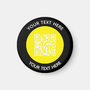 Add your own round QR Code text Scan Minimal  Magnet
