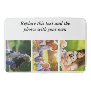 Add your own text and pics bath mat