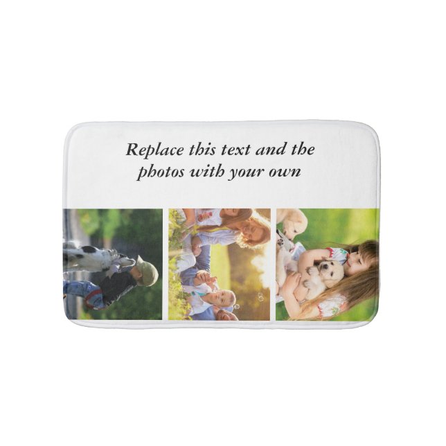 Add your own text and pics  bath mat (Front)
