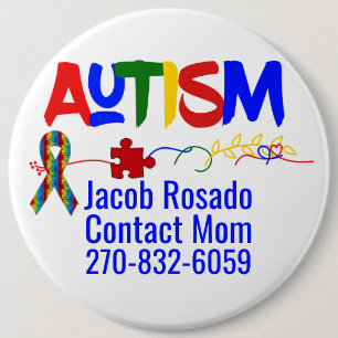 Add Your Own Text - Autism Pin Round Button