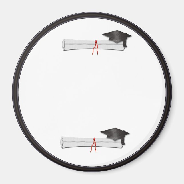 Add Your Own Text Black Graduation Magnet (Front)