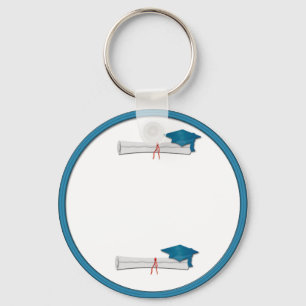 Add Your Own Text Blue Graduation Keychain