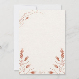 Add Your Own Text Boho Pampas Grass Wheat Invitation