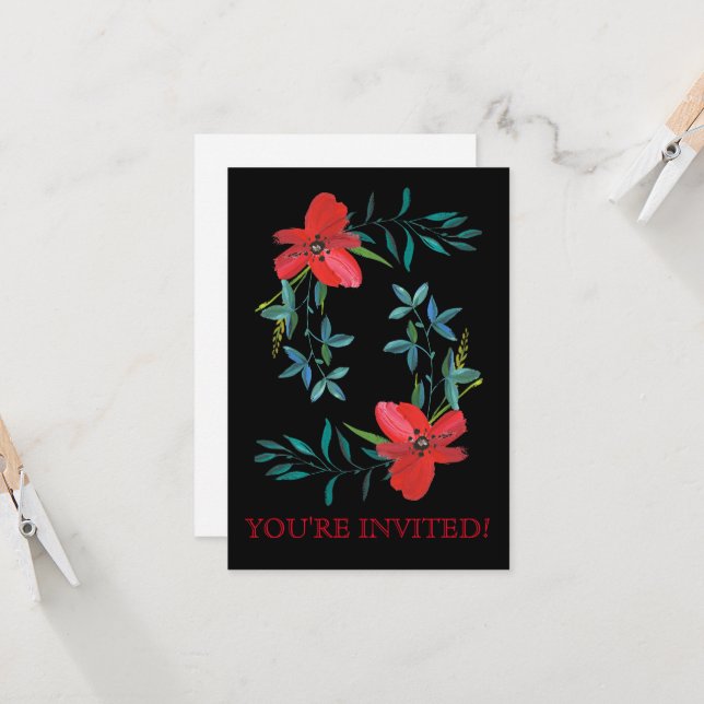 ADD YOUR OWN TEXT floral invite  (Front/Back In Situ)