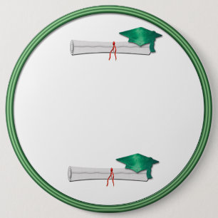 Add Your Own Text Green Graduation Button