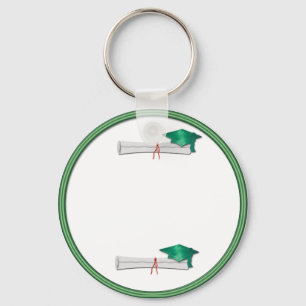 Add Your Own Text Green Graduation Keychain