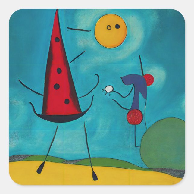 Add Your Own Text Hello Good Morning Square Sticker (Front)