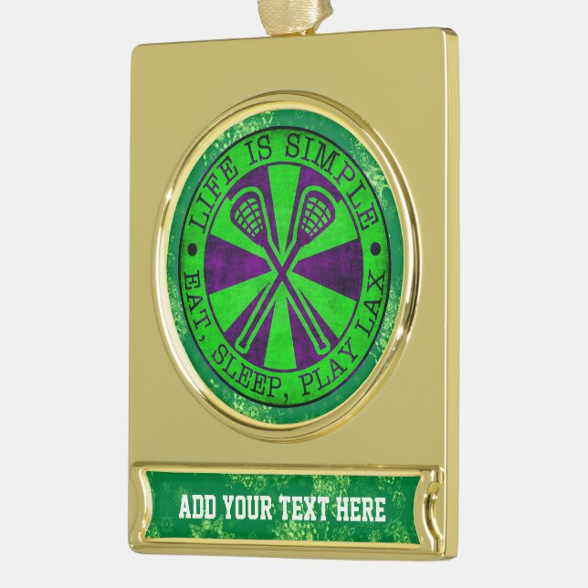 Add Your Own Text Lacrosse Christmas Ornament (Left)
