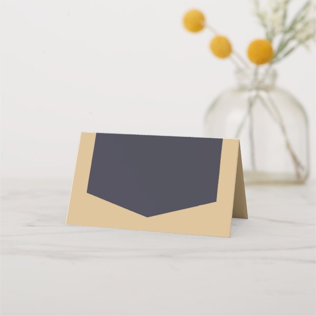 Add Your Own Text Modern Sandy and Dark Place Card (Front)