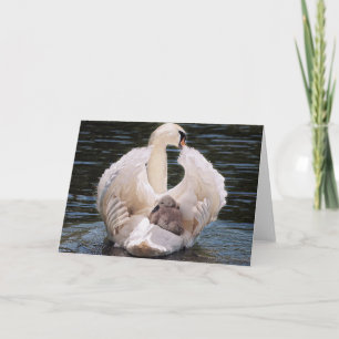 ADD YOUR OWN TEXT Mum & Kids Swan Card
