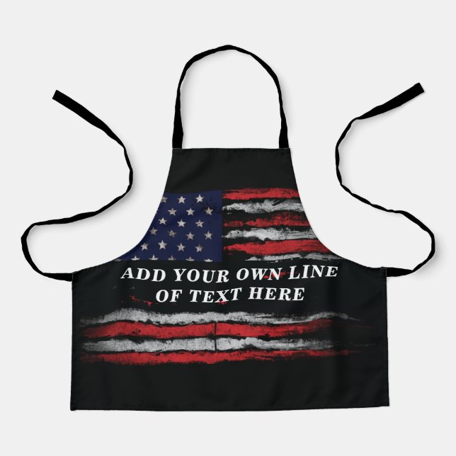 Add your own text on grunge American flag Apron (Front)