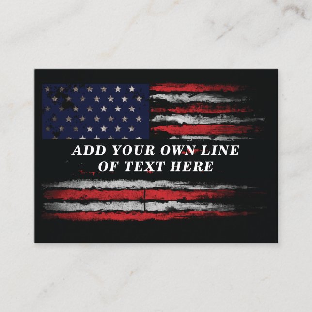 Add your own text on grunge American flag  Calling Card (Front)