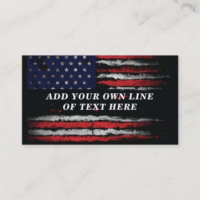 Add your own text on grunge American flag  Calling Card (Front)