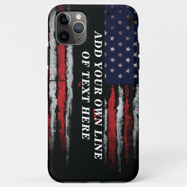 Add your own text on grunge American flag Case-Mate iPhone Case (Back)