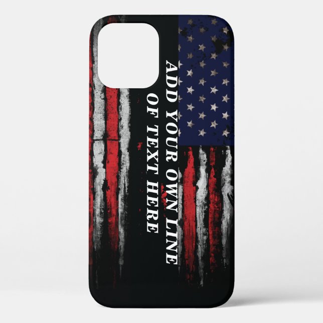 Add your own text on grunge American flag Case-Mate iPhone Case (Back)