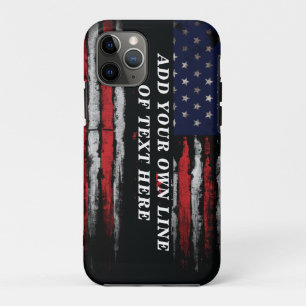 Add your own text on grunge American flag Case-Mate iPhone Case