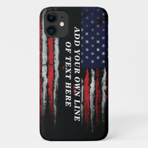 Add your own text on grunge American flag Case-Mate iPhone Case