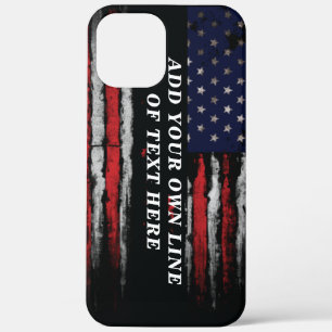 Add your own text on grunge American flag iPhone 12 Pro Max Case