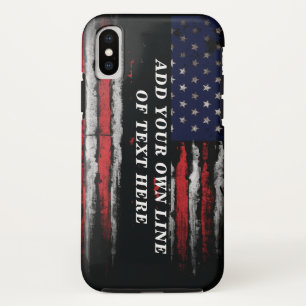 Add your own text on grunge American flag Case-Mate iPhone Case