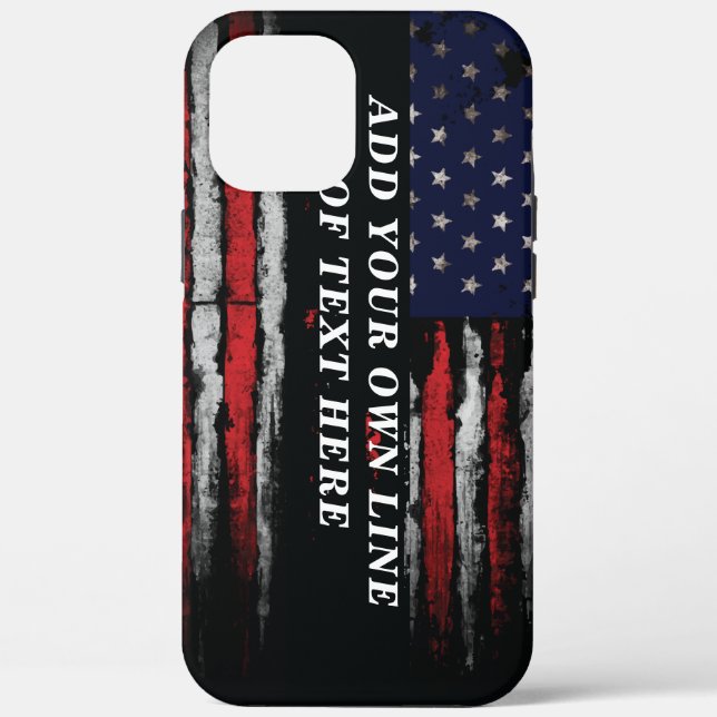 Add your own text on grunge American flag Case-Mate iPhone Case (Back)