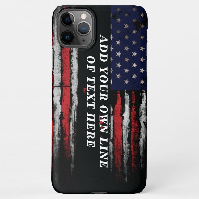 Add your own text on grunge American flag iPhone Case (Back)