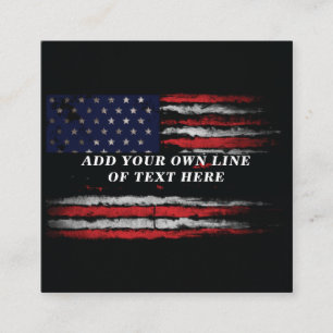Add your own text on grunge American flag  Square Business Card