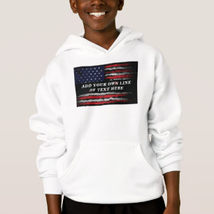 Add your own text on grunge American flag T-Shirt