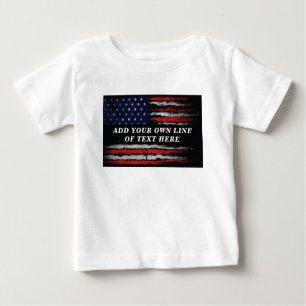 Add your own text on grunge American flag T-Shirt