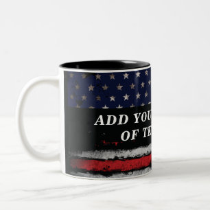 Add your own text on grunge American flag Two-Tone Coffee Mug
