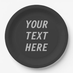 Add Your Own Text Paper Plate