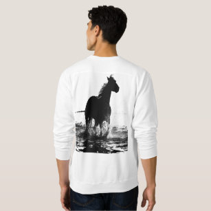 Add Your Own Text Pop Art Running Horse Men's Sweatshirt