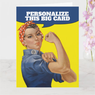 Add Your own Text Rosie the Riveter Personalized Card